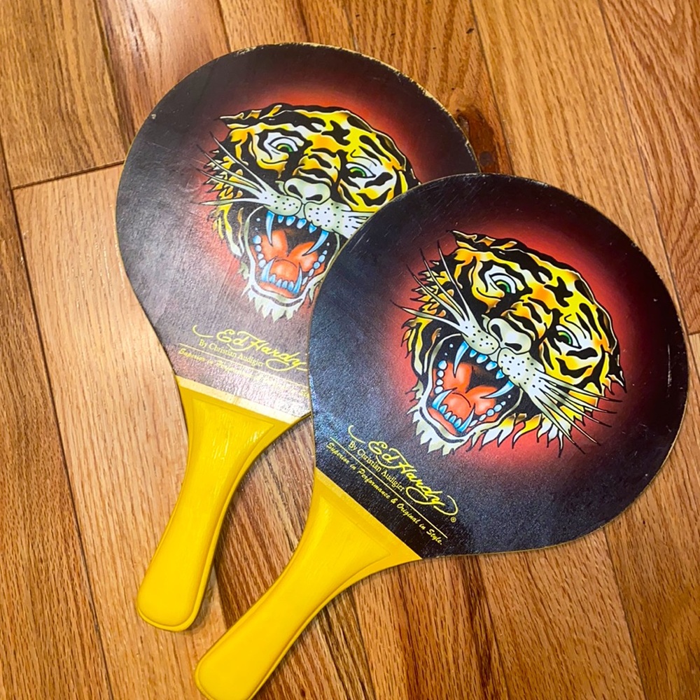Ed Hardy ping pong paddles